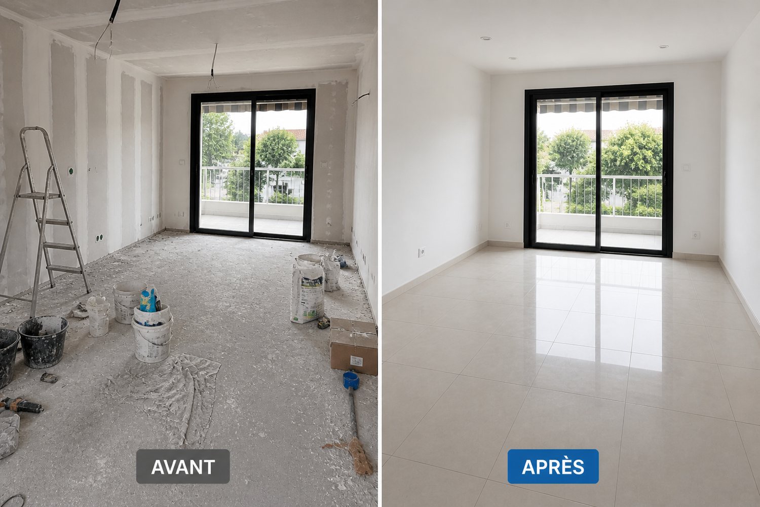 Illustration avant et après : Intérieur après travaux